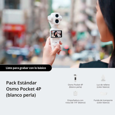 Estabilizador DJI Osmo Pocket 4P Standard Combo (Branco pérola)